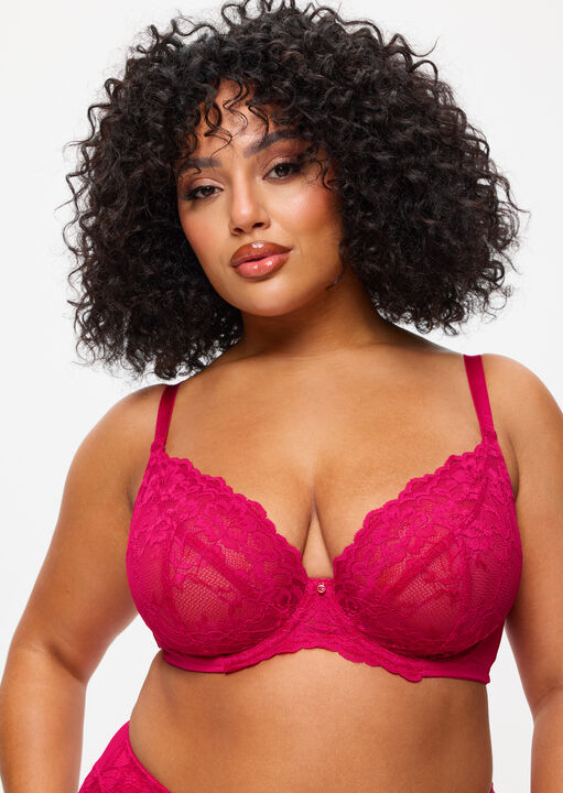 Sexy Lace Planet Fuller Bust Non Padded Plunge Bra image number 0.0