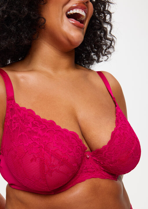 Sexy Lace Planet Fuller Bust Non Padded Plunge Bra image number 1.0